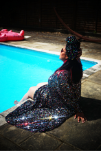 Load image into Gallery viewer, Multicoloured Sparkle Sequin Kaftan Gown / Kimono Robe
