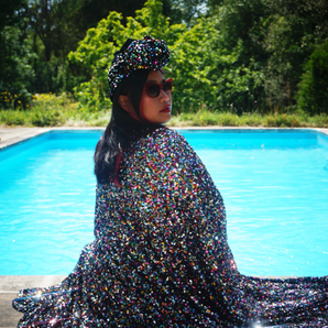 Multicoloured Sparkle Sequin Kaftan Gown / Kimono Robe