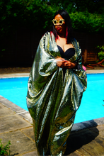Load image into Gallery viewer, Gold Sequin Studio 54 Sparkle Sequin Kaftan Gown / Kimono Robe
