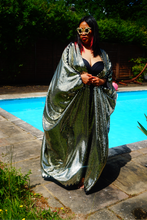 Load image into Gallery viewer, Gold Sequin Studio 54 Sparkle Sequin Kaftan Gown / Kimono Robe
