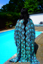 Load image into Gallery viewer, Luxury Aqua Mint Sparkle Holographic Sequin Kaftan Gown / Kimono Robe
