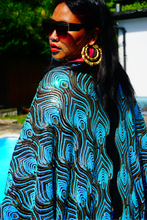 Load image into Gallery viewer, Luxury Aqua Mint Sparkle Holographic Sequin Kaftan Gown / Kimono Robe
