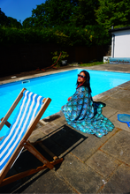 Load image into Gallery viewer, Luxury Aqua Mint Sparkle Holographic Sequin Kaftan Gown / Kimono Robe
