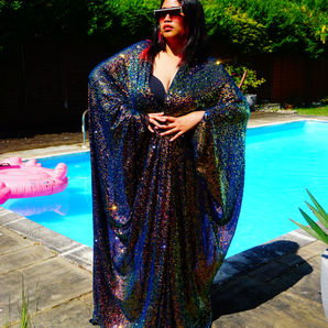 Super Sparkle Iridescent blue Kimono Robe