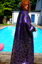 Load image into Gallery viewer, Luxury Purple Sparkle Holographic Sequin Kaftan Gown / Kimono Robe
