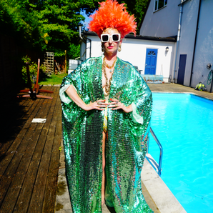 Mint Green Sequin Kaftan Gown / Kimono Robe