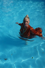 Load image into Gallery viewer, Orange Holographic Sequin Maxi Kaftan Gown / Mini Kaftan / Kimono Robe
