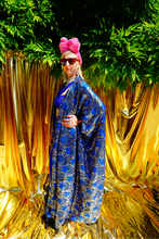 Load image into Gallery viewer, Luxury Royal Blue Holographic Sparkle Sequin Kaftan Gown / Kimono Robe

