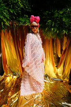 Load image into Gallery viewer, Pale pink Sequin Ruffle Tulle Kimono Robe
