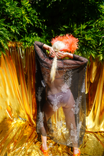 Load image into Gallery viewer, Glitter Fishnet Kimono Robe
