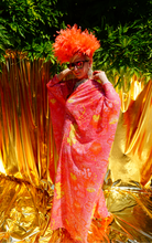 Load image into Gallery viewer, Red/Pink/Yellow Sequin Lace Kaftan Gown / Kimono Robe
