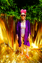 Load image into Gallery viewer, Midi Glitter Lurex sparkle dress Purple
