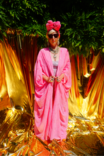 Load image into Gallery viewer, Pink Chiffon holpgraphic Sequin Kaftan Gown / Kimono Robe
