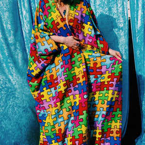 Snuggle Robe - polar fleece - jigsaw Puzzled