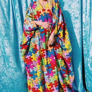 Snuggle Robe - polar fleece - jigsaw Puzzled