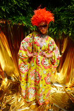 Load image into Gallery viewer, Summer Floral Sateen Cotton Kaftan Gown / Kimono Robe

