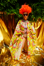 Load image into Gallery viewer, Summer Floral Sateen Cotton Kaftan Gown / Kimono Robe
