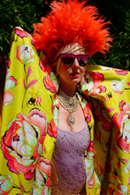 Load image into Gallery viewer, Summer Floral Sateen Cotton Kaftan Gown / Kimono Robe
