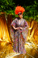 Load image into Gallery viewer, Pretty floral mesh Kaftan Gown / Kimono Robe
