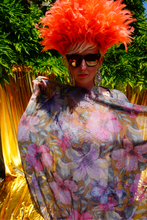 Load image into Gallery viewer, Pretty floral mesh Kaftan Gown / Kimono Robe
