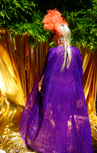 Load image into Gallery viewer, Purple Lurex Tinsel Kimono Robe
