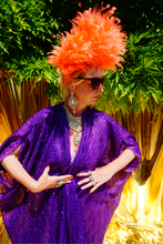 Load image into Gallery viewer, Purple Lurex Tinsel Kimono Robe
