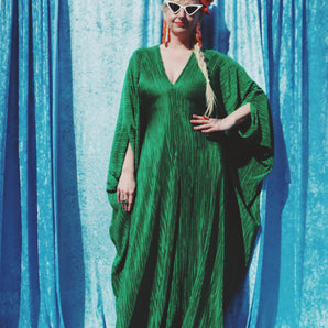 Plissé Green light weight standard V-neck Kaftan