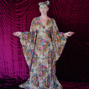 Floral Tapestry embroidery print Kaftan Gown