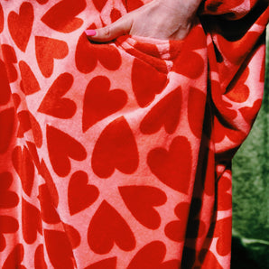 Snuggle Robe - Ultra soft cuddle fleece - Hearts