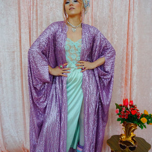 Palma Violet Lavender Sequin Kimono Robe