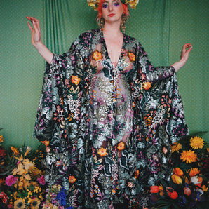 The Prettiest of the Flowers - Embroidered Sequin Kaftan Gown