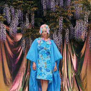 Blue Floral Reworked Mini Dress