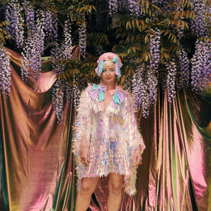 Disco Holographic Fringe Mini Dress