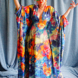 Cosmic Galaxy out of this world slinky Kaftan Gown