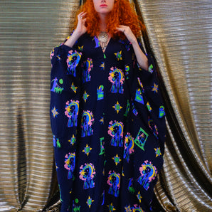 Oracle Cosmic Black magic cotton Kaftan Gown