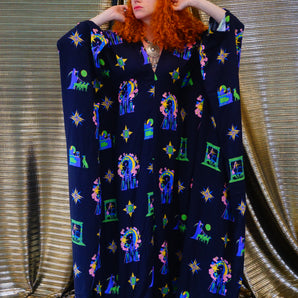 Oracle Cosmic Black magic cotton Kaftan Gown