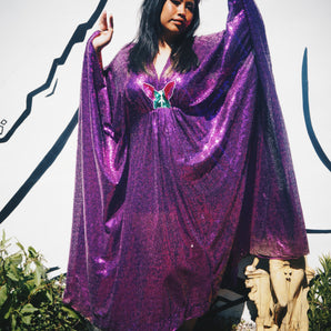 Purple Sequin Love is like a butterfly Kaftan with wings
