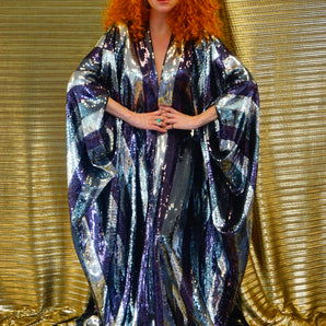 Stripey sequin Silvers Studio 54 Kaftan Gown