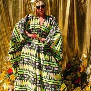 Neon Nomad Print Kimono Robe, Freesize