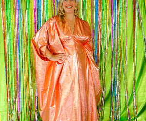 Metallic Foil Flash Gordon Chrome Kaftan - Copper