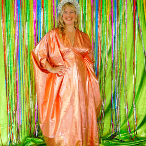 Metallic Foil Flash Gordon Chrome Kaftan - Copper