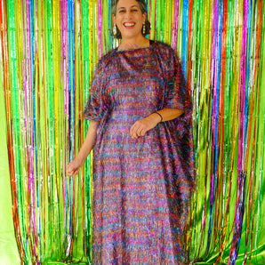 Sparkles Tinsel Hair Maxi Kaftan Party Colourful Rainbow