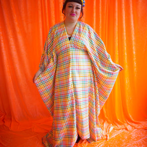 "Regina"  Pastel Brights Maxi Kaftan Dress