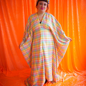 "Regina"  Pastel Brights Maxi Kaftan Dress