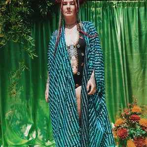 Beach Tide V-Neck Kimono Robe
