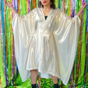 Liquid White gold Studio 54 Midi Kaftan Dress