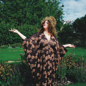 The Withered Rose Brown Sequin Kaftan