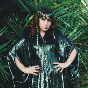 Emerald Eden Green Sequin Kaftan