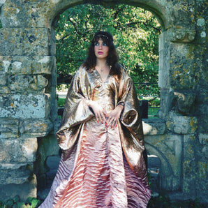 The Crinkle Pink & Gold Metallic Brocade Kaftan - choose your colourway