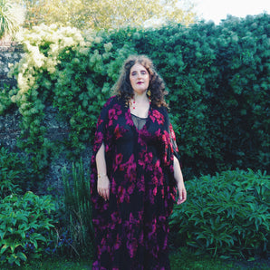 Crimson Dahlia Scarlet 3D Lace Kaftan